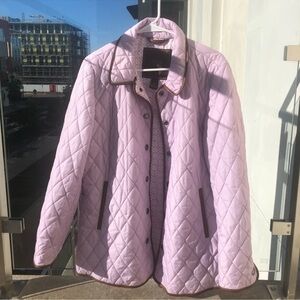 Coach Light Pink Quilted Puffer Jacket with Contrast Trim